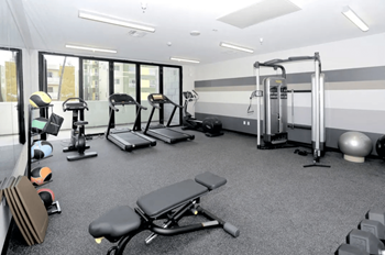 the gym is equipped with state of the art equipment